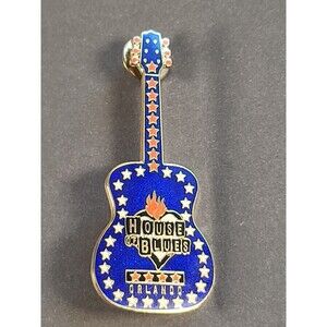 House of Blues Orlando Lapel Pin Blue Guitar Live Music Pincraft Inc